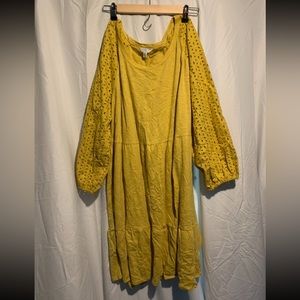 Long sleeve eyelet dress